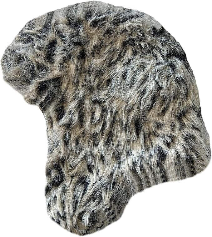 Women's Faux Fur Winter Ski Hat With Ear Flaps And Matching Mittens Set Ideal