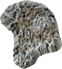 Women's Faux Fur Winter Ski Hat With Ear Flaps And Matching Mittens Set Ideal