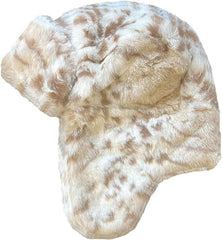 Women's Faux Fur Winter Ski Hat With Ear Flaps And Matching Mittens Set Ideal