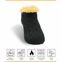 Sherpa Lined Slipper Socks – Nordic Fair Isle, Non-Slip