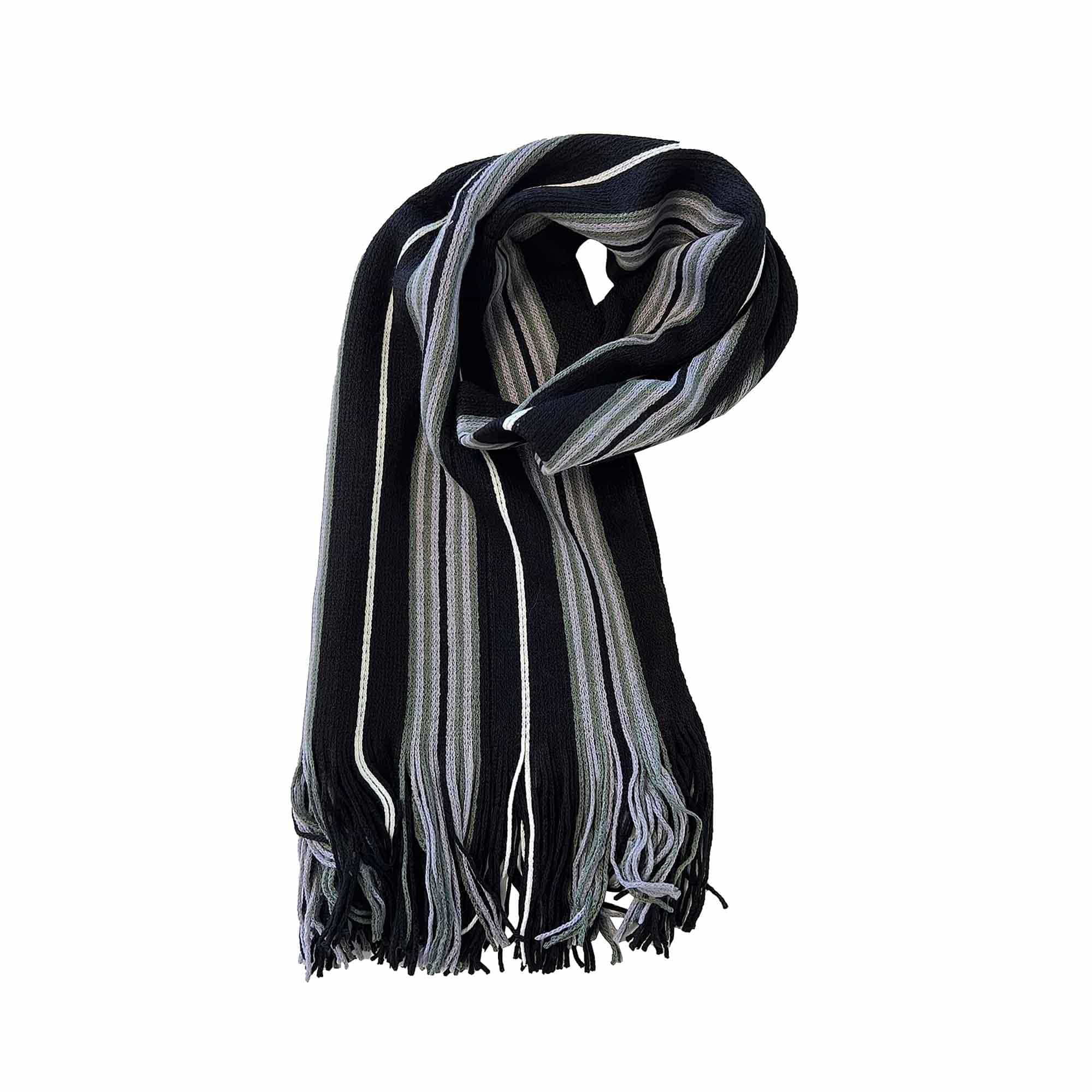 Men's Scarf Long Woven Stripe Design Acrylic Warm Hypoallergenic Winter