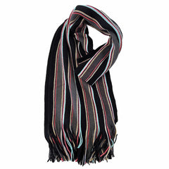Men's Scarf Long Woven Stripe Design Acrylic Warm Hypoallergenic Winter