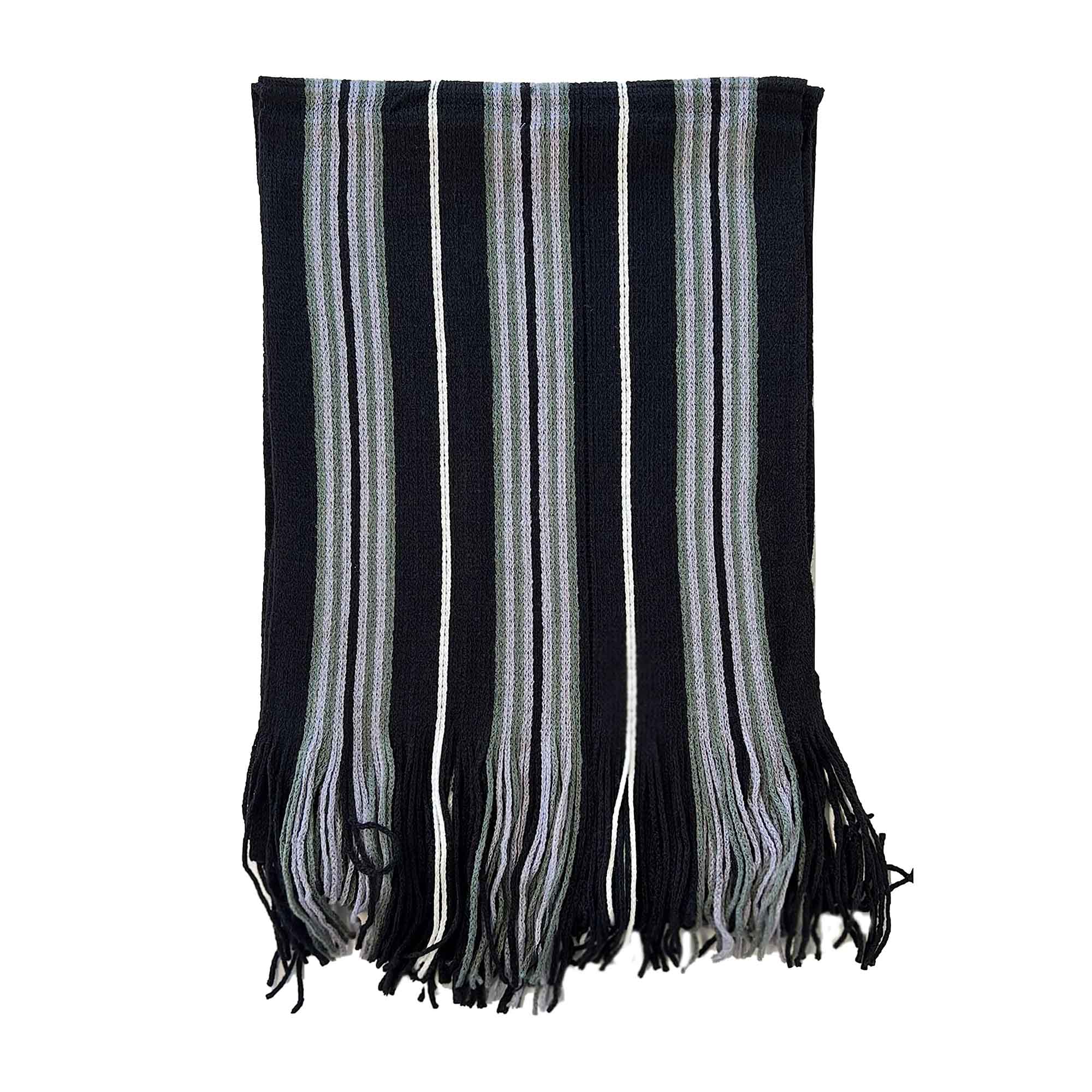 Men's Scarf Long Woven Stripe Design Acrylic Warm Hypoallergenic Winter