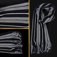 Men's Scarf Long Woven Stripe Design Acrylic Warm Hypoallergenic Winter