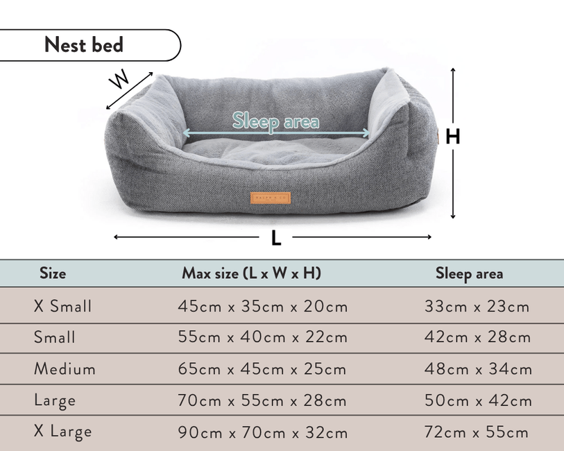 Ralph & Co Balmoral Grey Herringbone Bolster Dog Bed