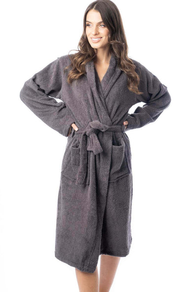 Women's Bath Robe 100% Cotton Terry Towelling Ultra-Absorbent
