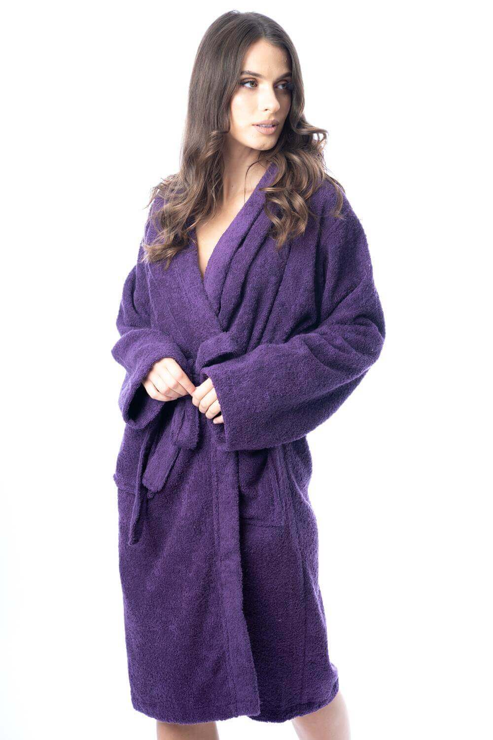 Women's Bath Robe 100% Cotton Terry Towelling Ultra-Absorbent
