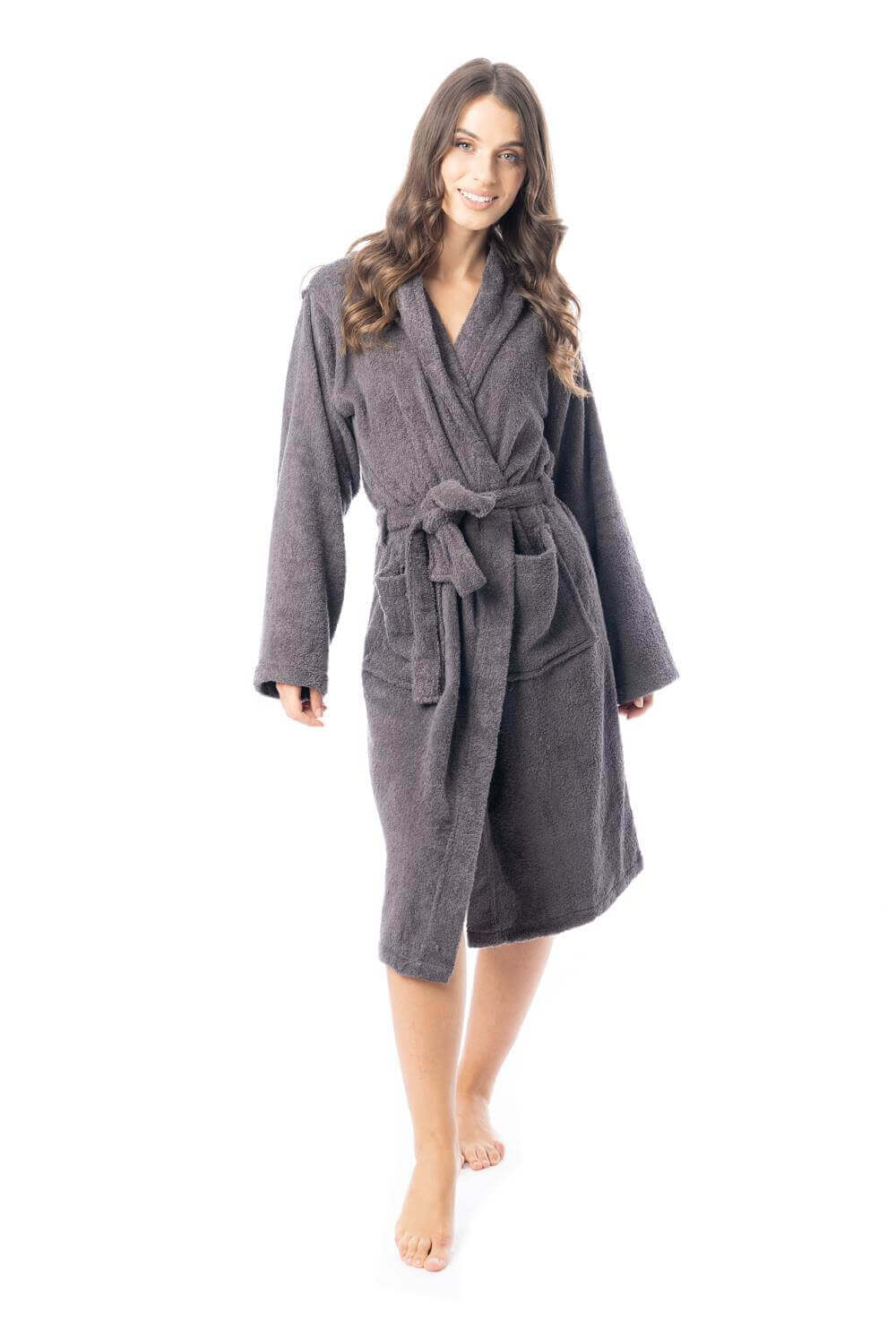 Women's Bath Robe 100% Cotton Terry Towelling Ultra-Absorbent