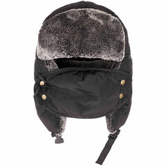 Men's 3 In 1 Trapper Hat With Mask Waterproof Faux Fur Lining Ear Flaps Neck