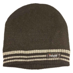 3M Thinsulate Insulated Fleece Lined Knitted Beanie Hat With Striped Design