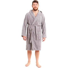 Men's Bamboo Hooded Bath Robe Towelling Gown Quick Dry Ultra Absorbent Cotton