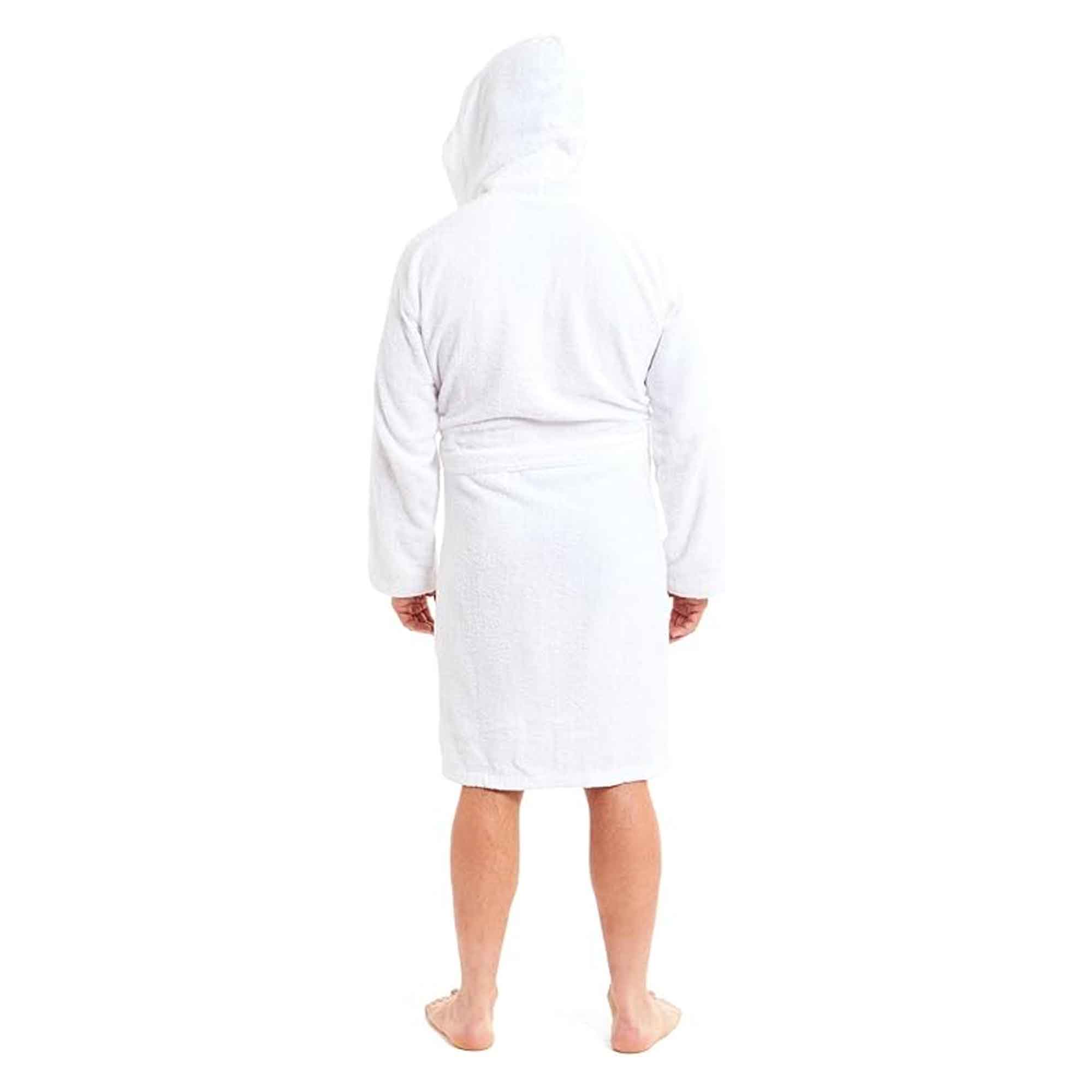 Men's Bamboo Hooded Bath Robe Towelling Gown Quick Dry Ultra Absorbent Cotton