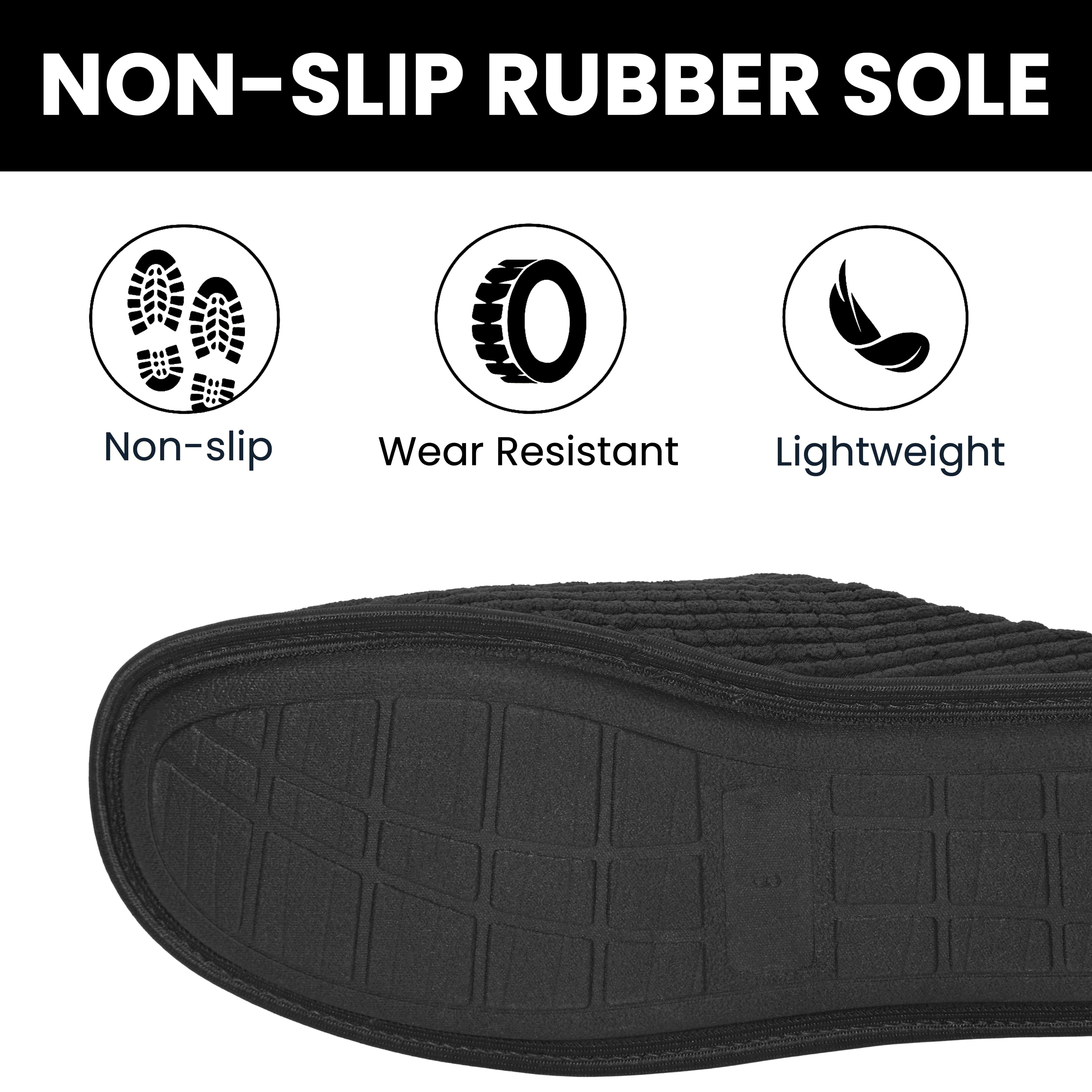 Men's Corduroy Slip On Indoor Slippers Non Slip Memory Foam Warm Thermal Lined
