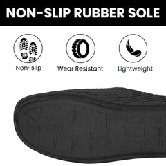 Men's Corduroy Slip On Indoor Slippers Non Slip Memory Foam Warm Thermal Lined