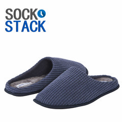Men's Corduroy Slip On Indoor Slippers Non Slip Memory Foam Warm Thermal Lined