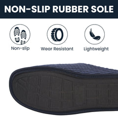 Men's Corduroy Slip On Indoor Slippers Non Slip Memory Foam Warm Thermal Lined
