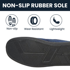Men's Checked Slippers Memory Foam Cushioned Soft Lining Warm Thermal Slip-On