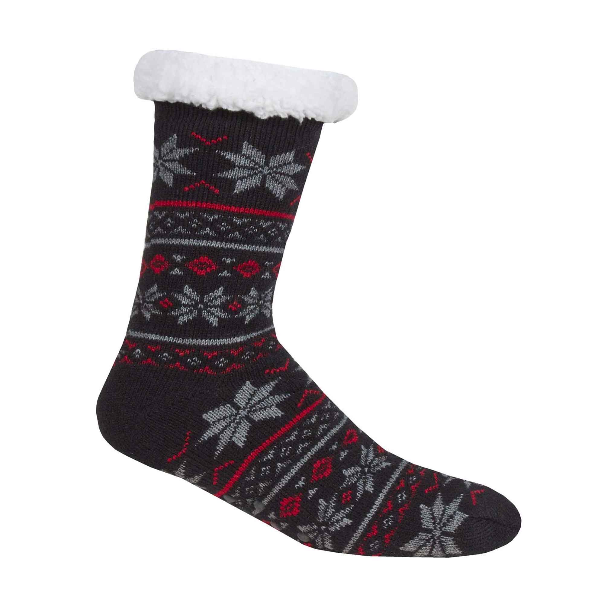 Men's Slipper Socks Non Slip Grips Chunky Winter Lounge Wear Ultra Soft Sherpa