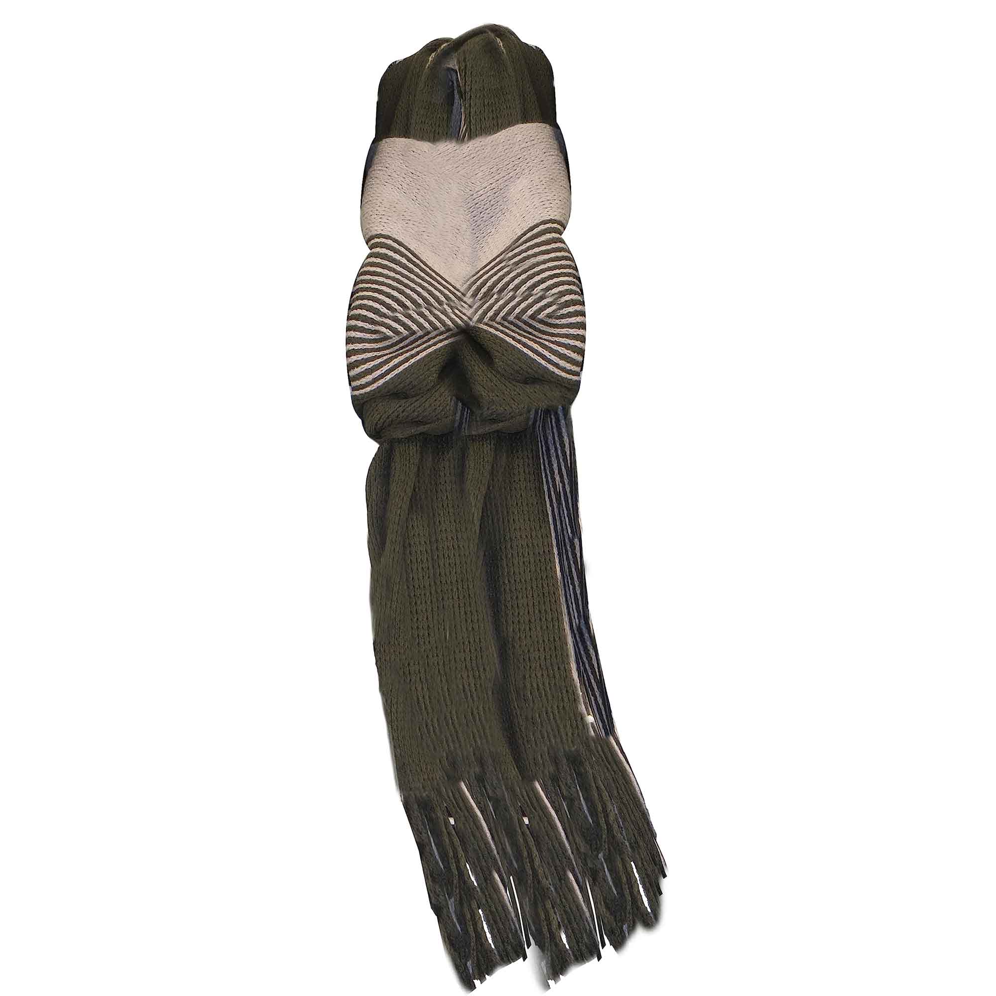 Men's Thermal Woven Stripe Acrylic Scarf Multi-Coloured Lightweight Insulation