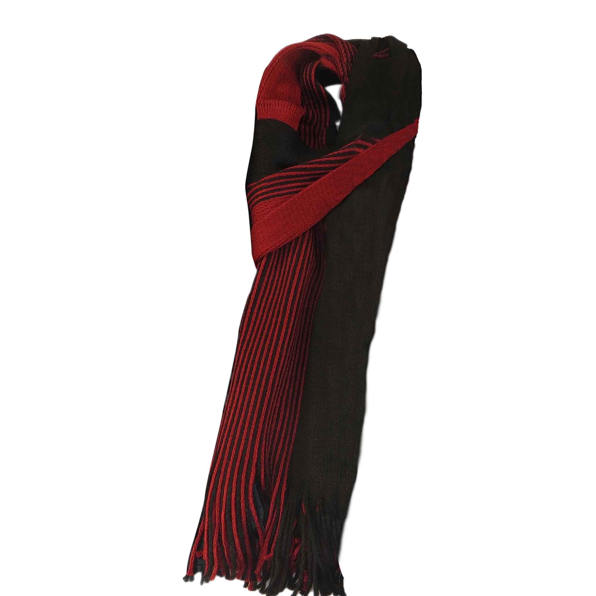 Men's Thermal Woven Stripe Acrylic Scarf Multi-Coloured Lightweight Insulation
