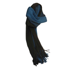 Men's Thermal Woven Stripe Acrylic Scarf Multi-Coloured Lightweight Insulation