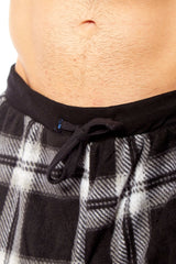 Men's Thermal Fleece Pyjama Set With Check Pants Winter Loungewear