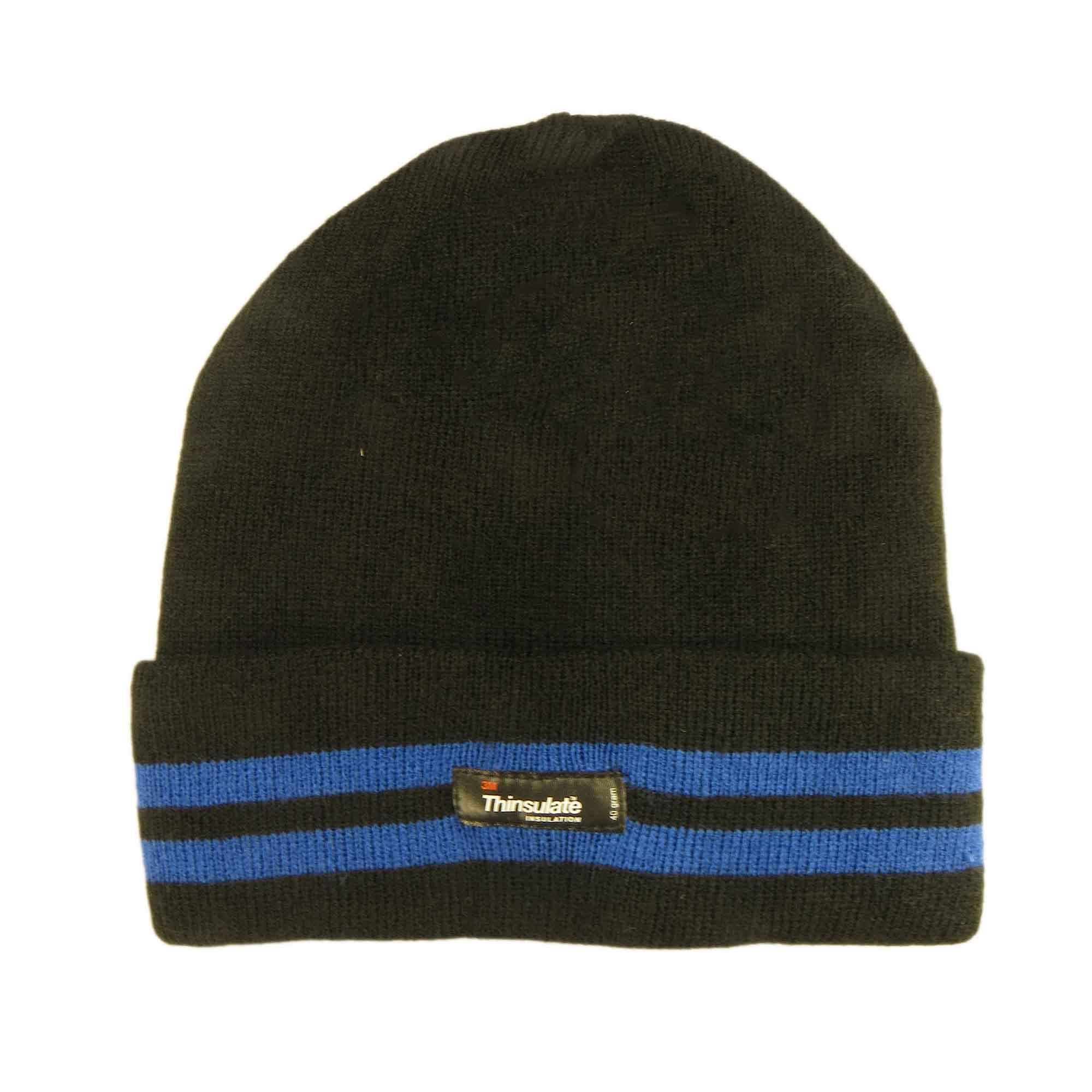 Men's 3M Thinsulate Fleece Knitted Beanie Hat Stripe Thermal Insulation