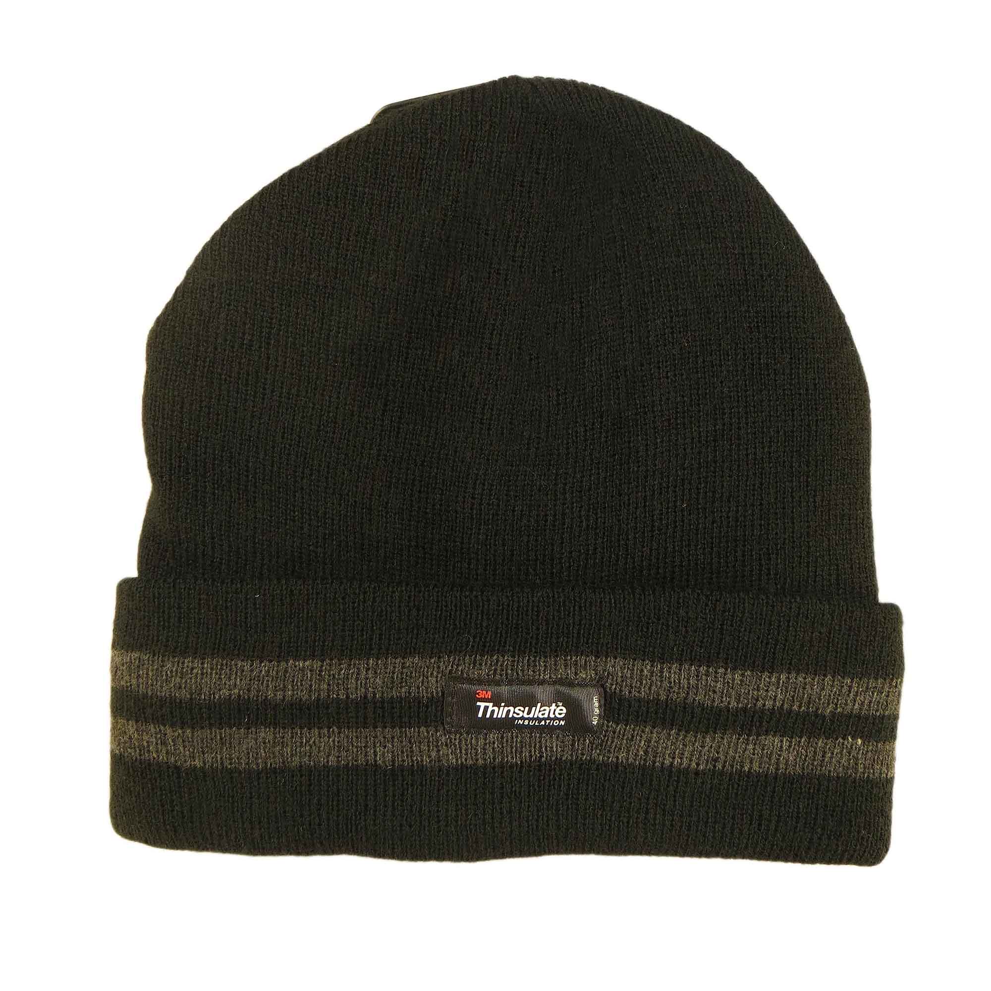 Men's 3M Thinsulate Fleece Knitted Beanie Hat Stripe Thermal Insulation