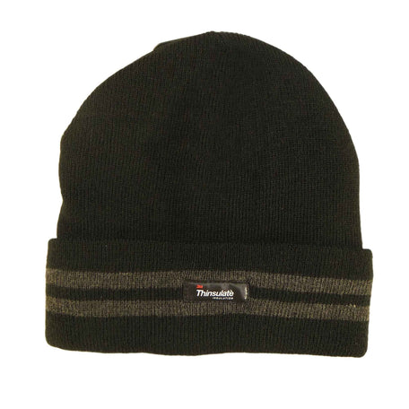 Men's 3M Thinsulate Fleece Knitted Beanie Hat Stripe Thermal Insulation