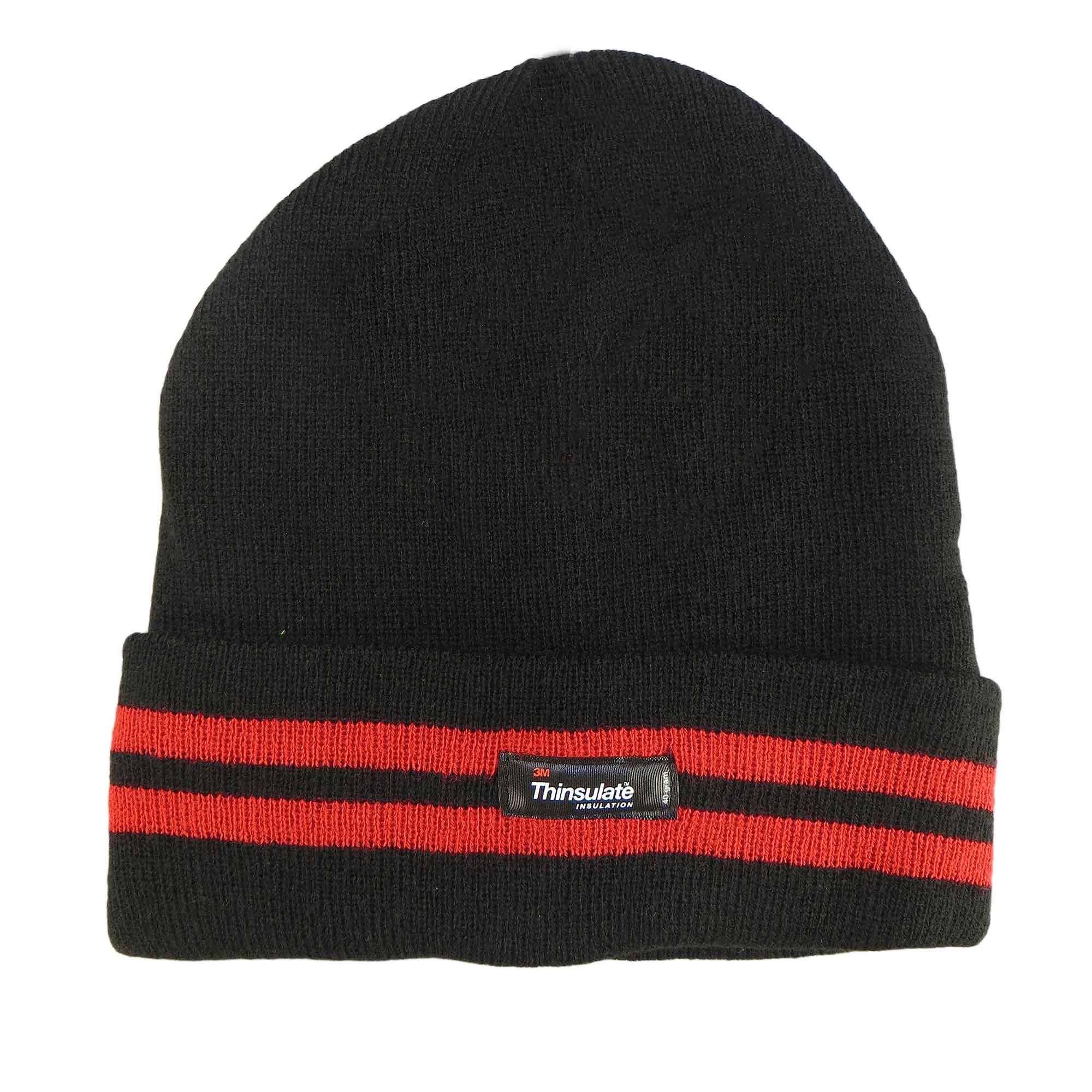 Men's 3M Thinsulate Fleece Knitted Beanie Hat Stripe Thermal Insulation