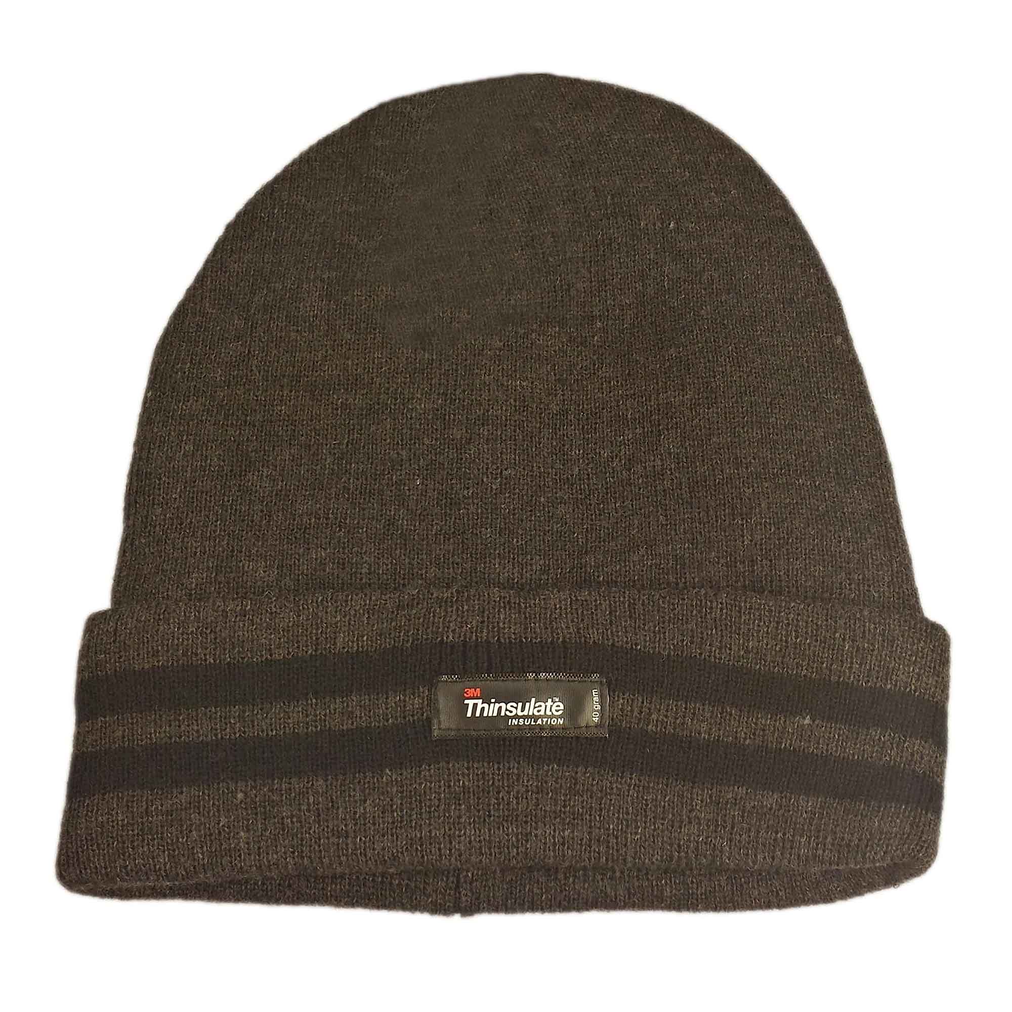 Men's 3M Thinsulate Fleece Knitted Beanie Hat Stripe Thermal Insulation