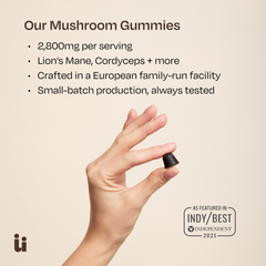 Mushroom Gummies – Lion's Mane, Cordyceps, Chaga & Reishi, 2,800mg Equivalent