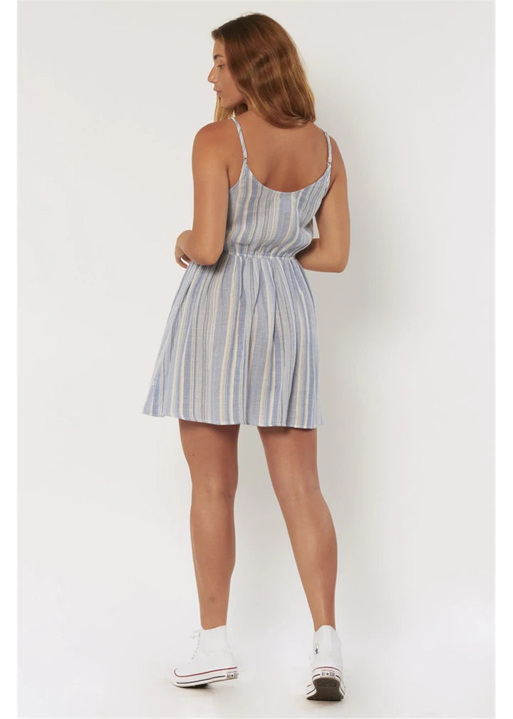 Ocean Breeze Striped Cotton Cami Mini Dress