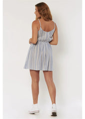 Ocean Breeze Striped Cotton Cami Mini Dress