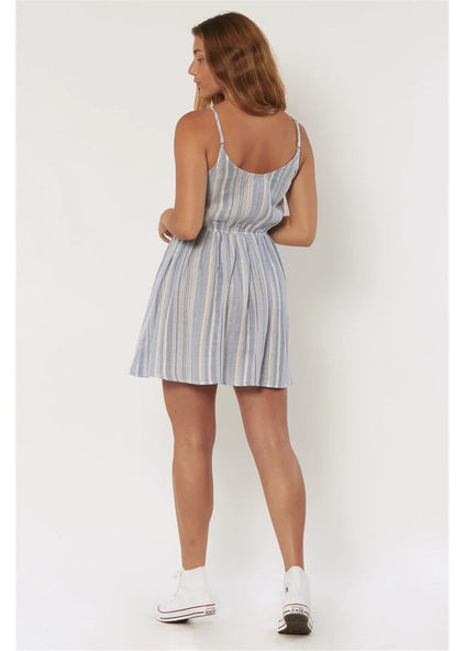Ocean Breeze Striped Cotton Cami Mini Dress