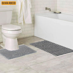 Olivia Rocco Amalfi Cotton Bath Mat and Pedestal Mat Set, 2 Piece