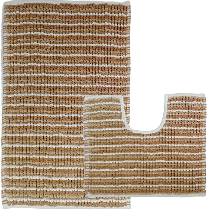 Olivia Rocco Amalfi Cotton Bath Mat and Pedestal Mat Set, 2 Piece
