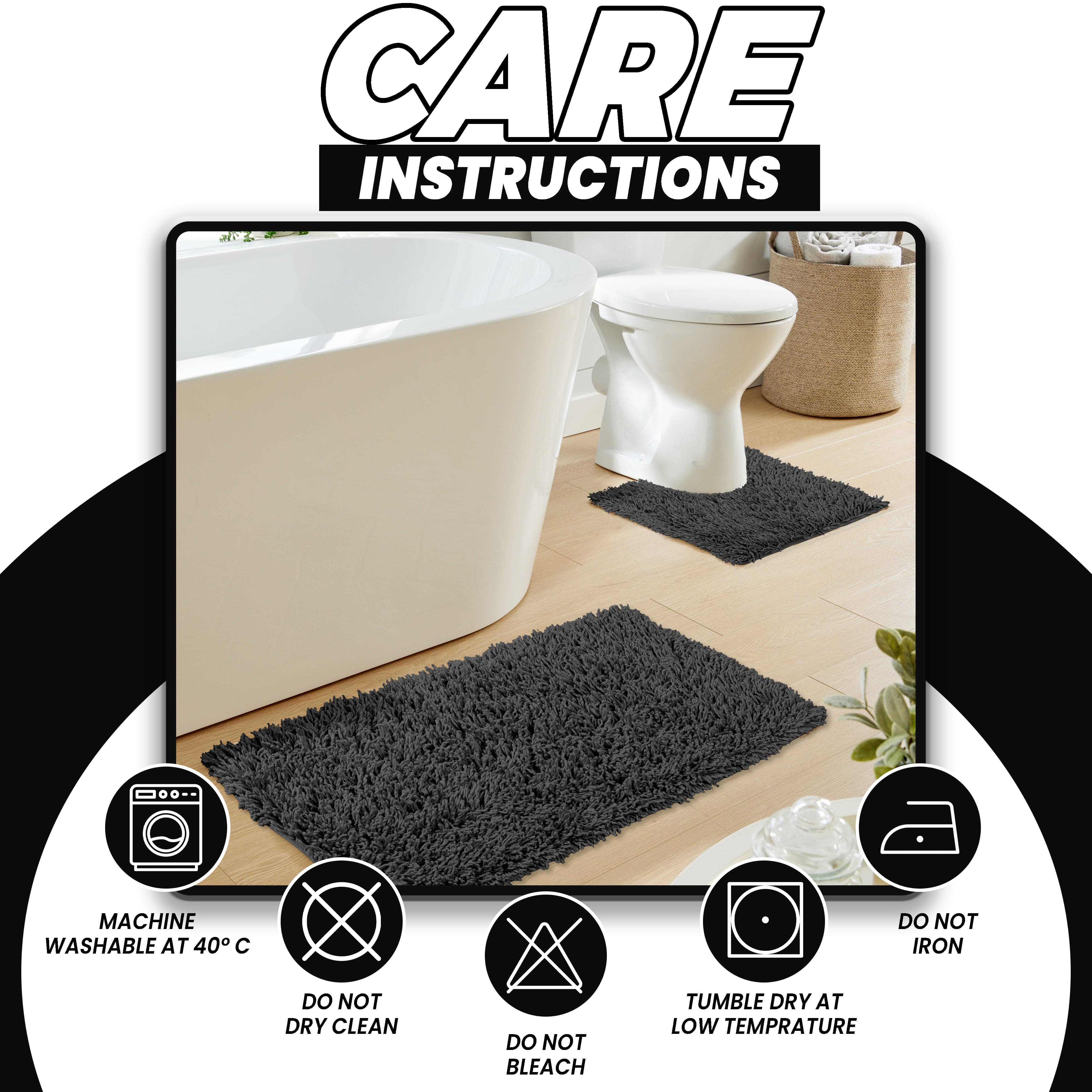 Olivia Rocco Como Cotton Bath Mat and Pedestal Mat Set, Black