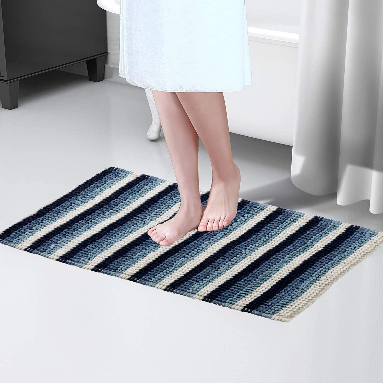 Olivia Rocco Padstow Stripe Bath Mat, 50 x 80 cm, Seven Colours