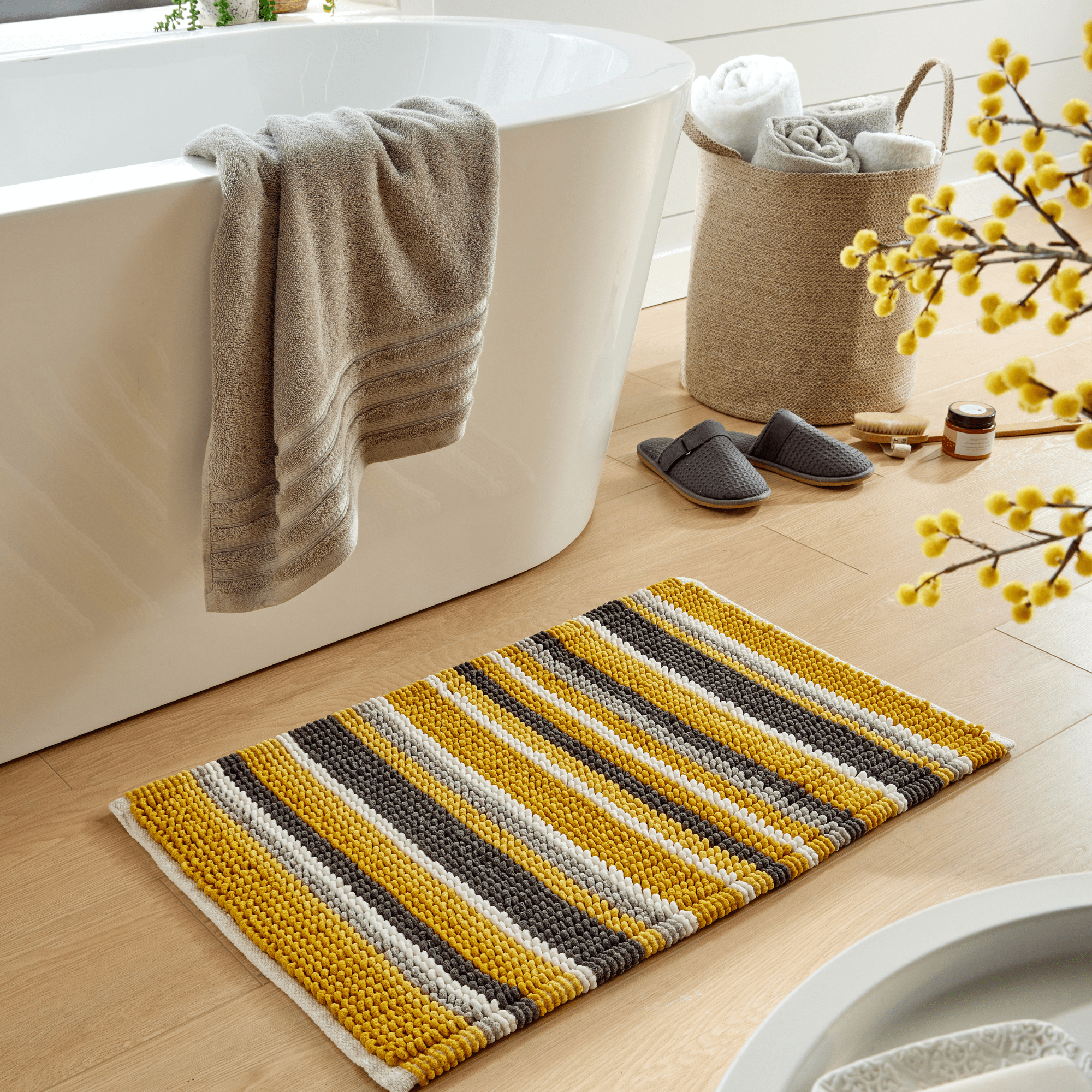 Olivia Rocco Padstow Stripe Bath Mat, 50 x 80 cm, Seven Colours