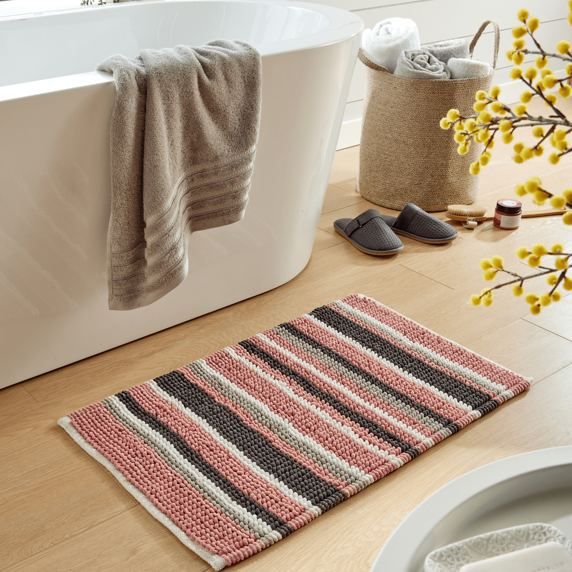 Olivia Rocco Padstow Stripe Bath Mat, 50 x 80 cm, Seven Colours