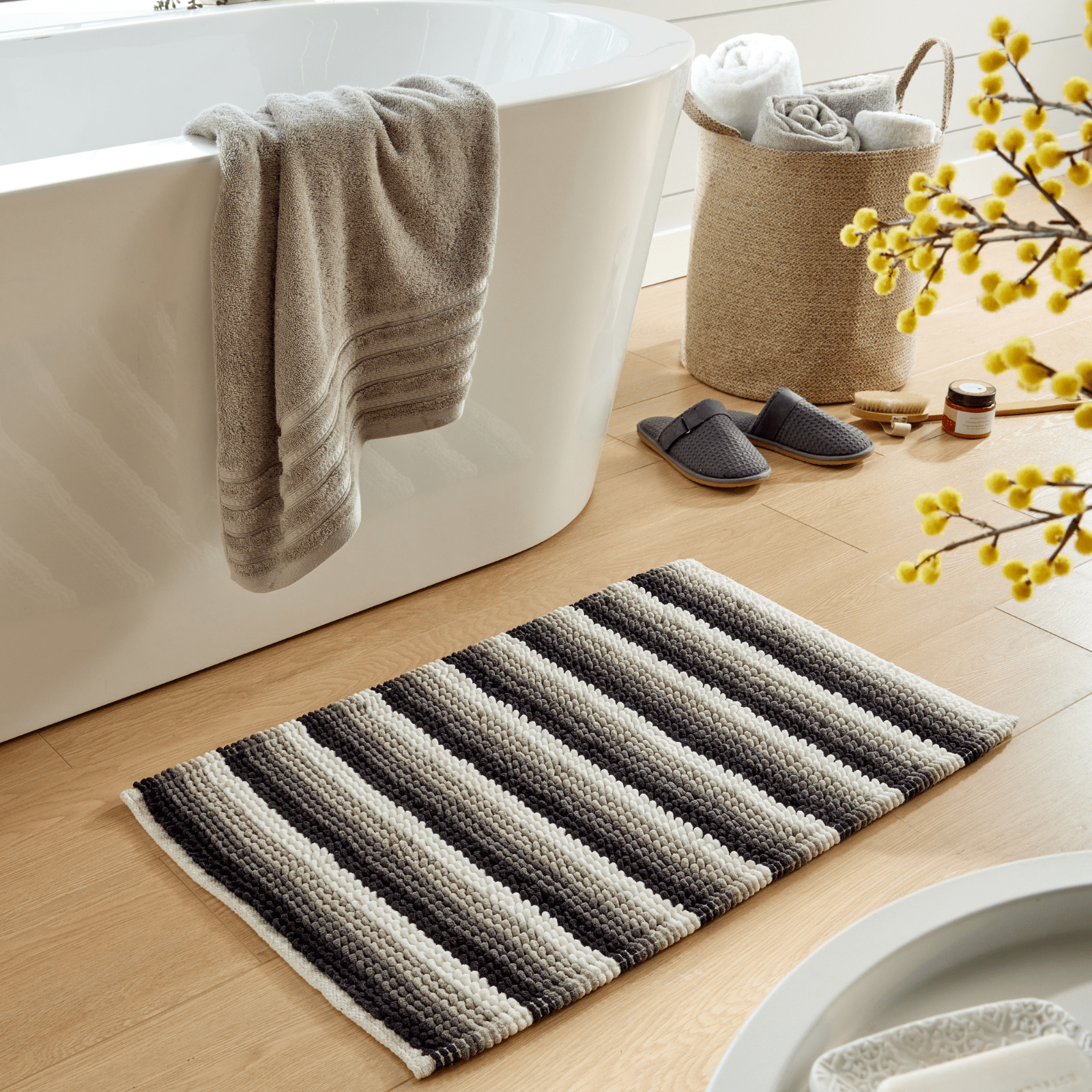Olivia Rocco Padstow Stripe Bath Mat, 50 x 80 cm, Seven Colours