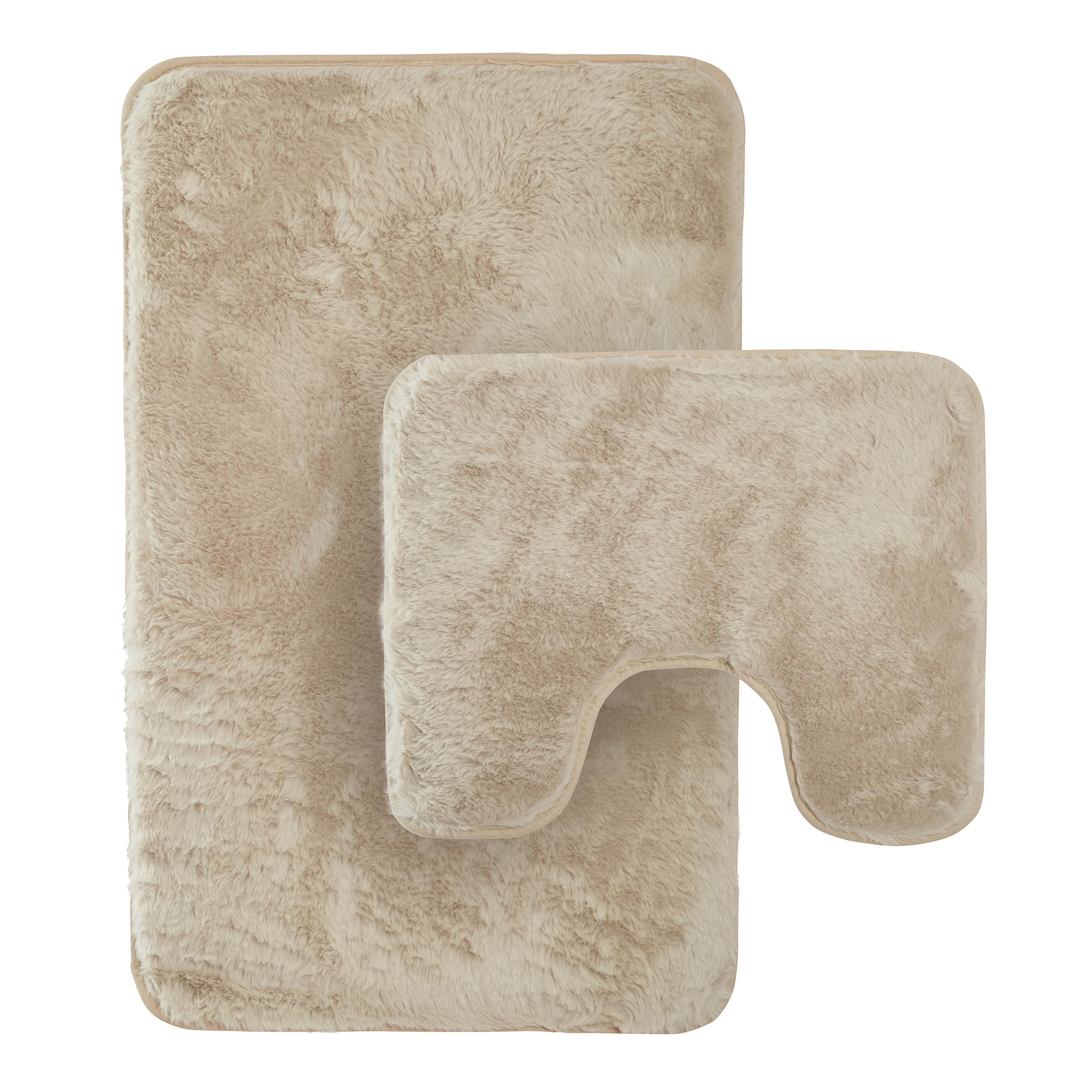 Olivia Rocco Polyester Bath Mat and Pedestal Mat Set, Four Colours