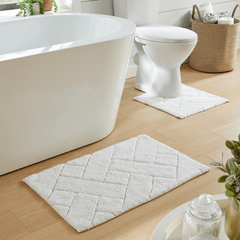 Olivia Rocco Bali Cotton Bath Mat and Pedestal Mat Set, 2 Piece