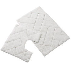 Olivia Rocco Bali Cotton Bath Mat and Pedestal Mat Set, 2 Piece