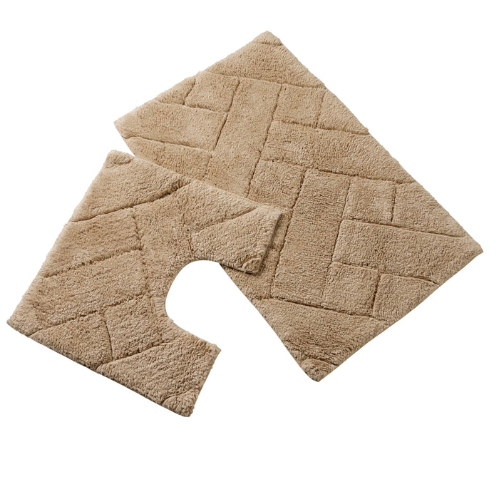 Olivia Rocco Bali Cotton Bath Mat and Pedestal Mat Set, 2 Piece, image 2