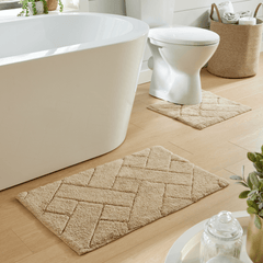Olivia Rocco Bali Cotton Bath Mat and Pedestal Mat Set, 2 Piece