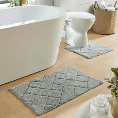 Olivia Rocco Bali Cotton Bath Mat and Pedestal Mat Set, 2 Piece