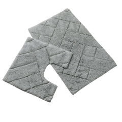 Olivia Rocco Bali Cotton Bath Mat and Pedestal Mat Set, 2 Piece