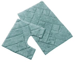 Olivia Rocco Bali Cotton Bath Mat and Pedestal Mat Set, 2 Piece